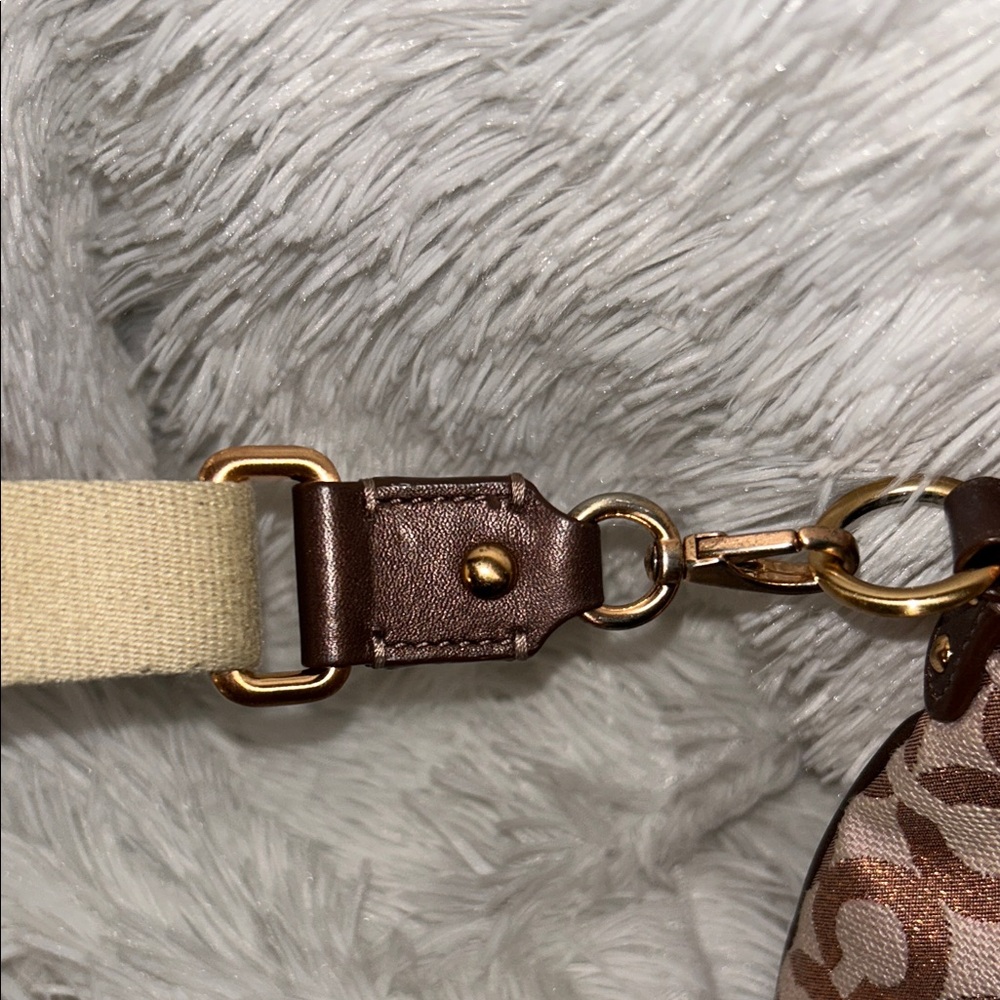 Coach OP Art Crossbody Jacquard metallic bronze and rose gold - Picture 7 of 10